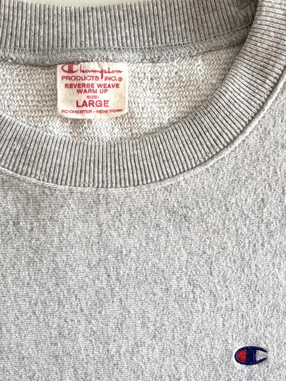 Vintage 1970s Champion Reverse Weave 'Warm Up' Crew N… - Gem